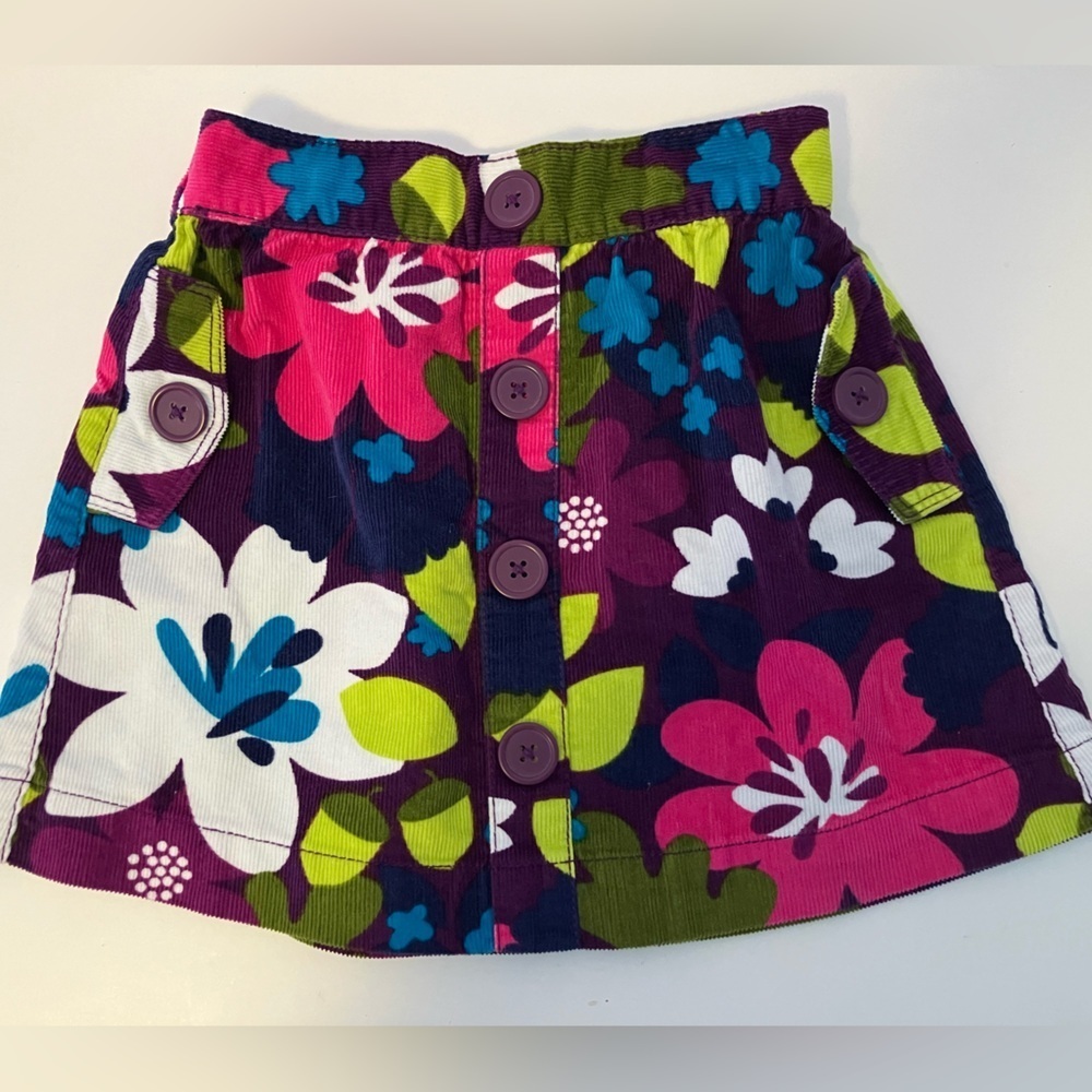 Okie Dokie Girl’s Corduroy Skirt, Size 5Y, Floral, Multicolored